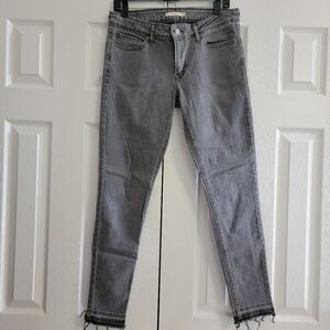 Levi's 711 Skinny Raw Hem Gray Jeans Women's Size 29